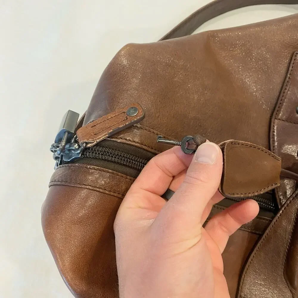 Kenneth Cole Leather Weekender Duffle Bag